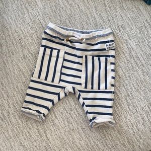 Zara 3-6m striped pants - navy and cream